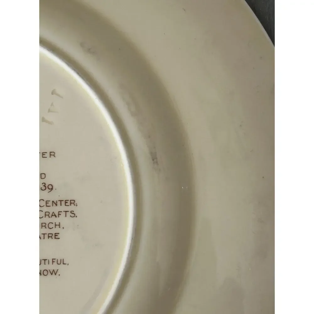 Crown Devon Staffordshire 1951 SAN ANTONIO TEXAS Plate Multicolor 10